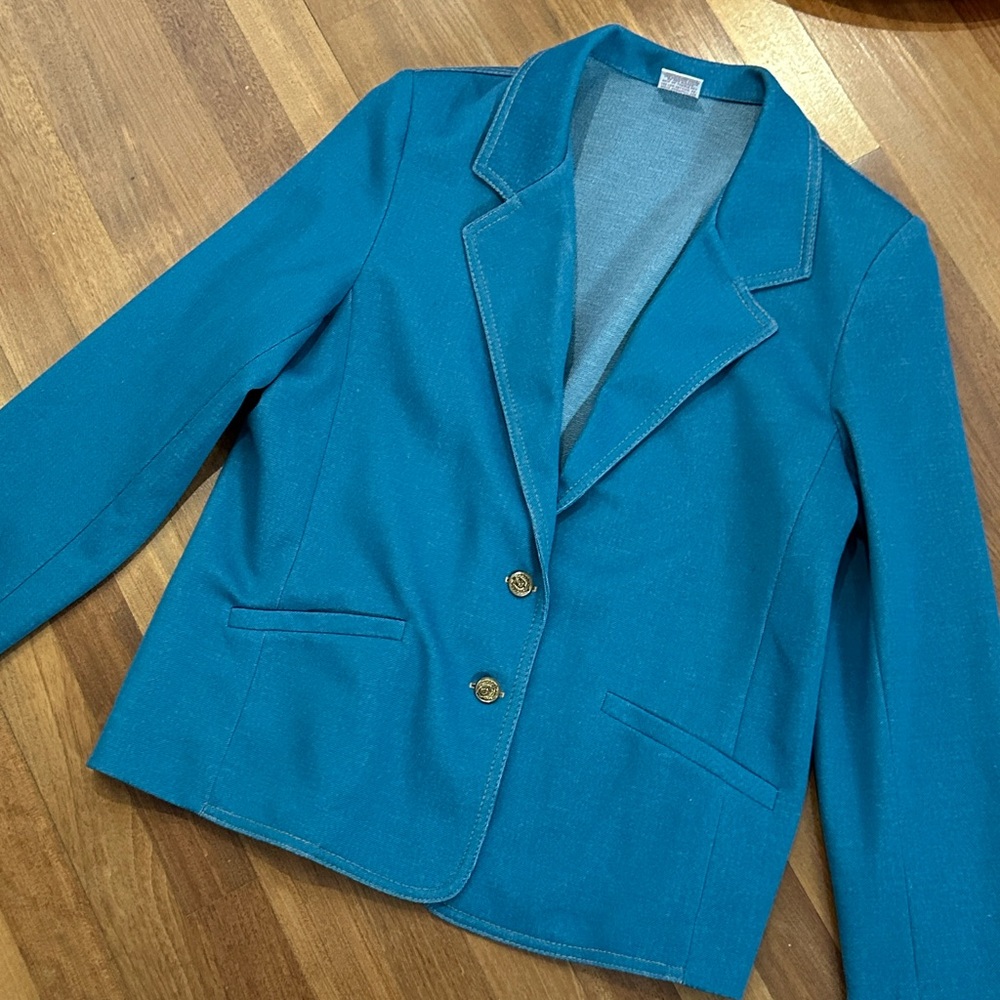 Teal Women's Blazer - Picture 2 of 6